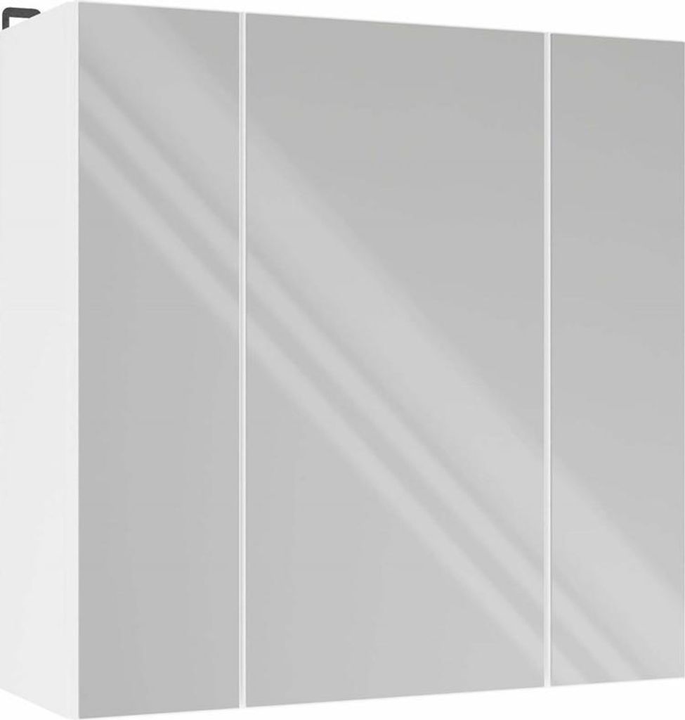 POLA 3L Hängeschrank für Badezimmer mit 3 Spiegeln über dem Waschbecken, 3 Türen, WEISS
