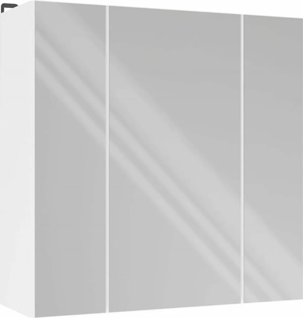 Meuble de rangement haut salle de bain POLA 3L avec 3 portes miroirs