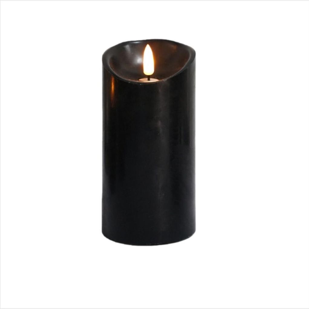INF Magische Schwarze Serie LED Elektronische Kerze (7,5cm Durchmesser, 15cm Höhe)