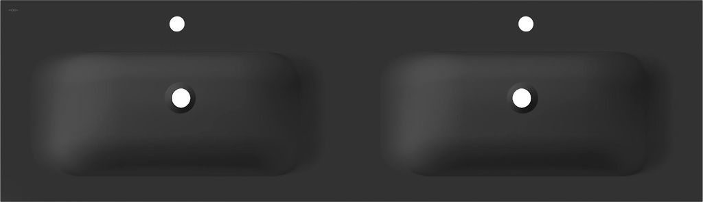 Mexen Vela Doppelwaschtisch eingelassene 161 x 46,5 cm, Schwarz Matt - 25231671D