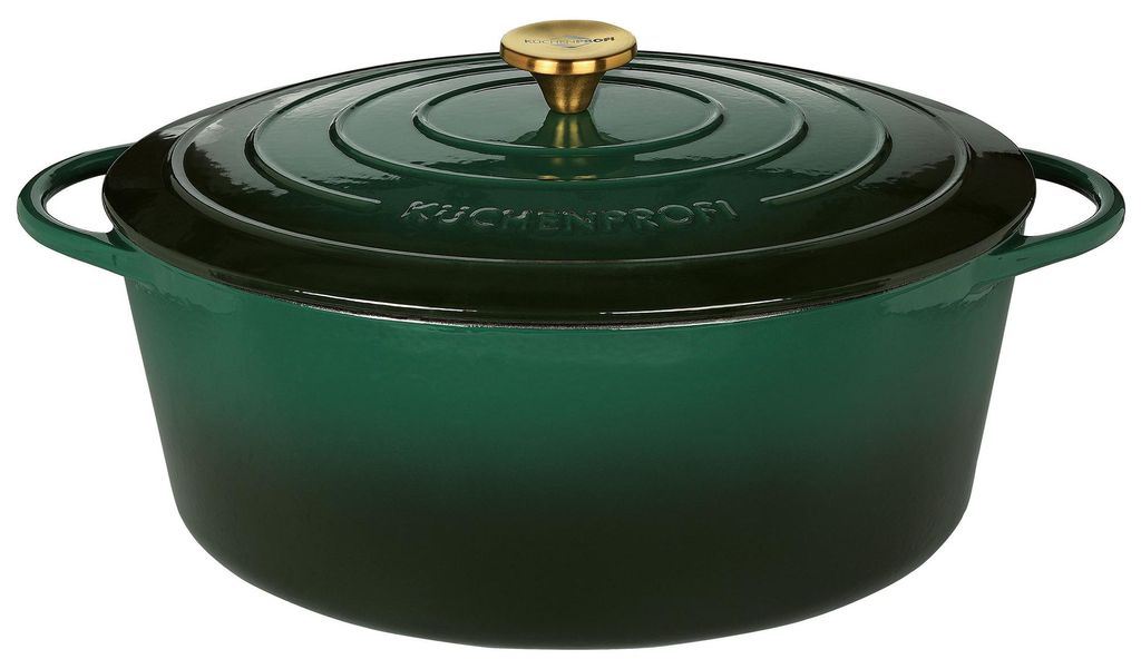 Küchenprofi Bratentopf oval, 35 cm racing green