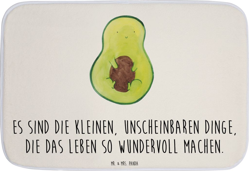 Mr. & Mrs. Panda Badteppich Avocado Kern - Weiß - Geschenk, Badvorleger, badezimmervorleger, Badläufer, Liebe, Badematte, Baby, Badezimmerteppich...
