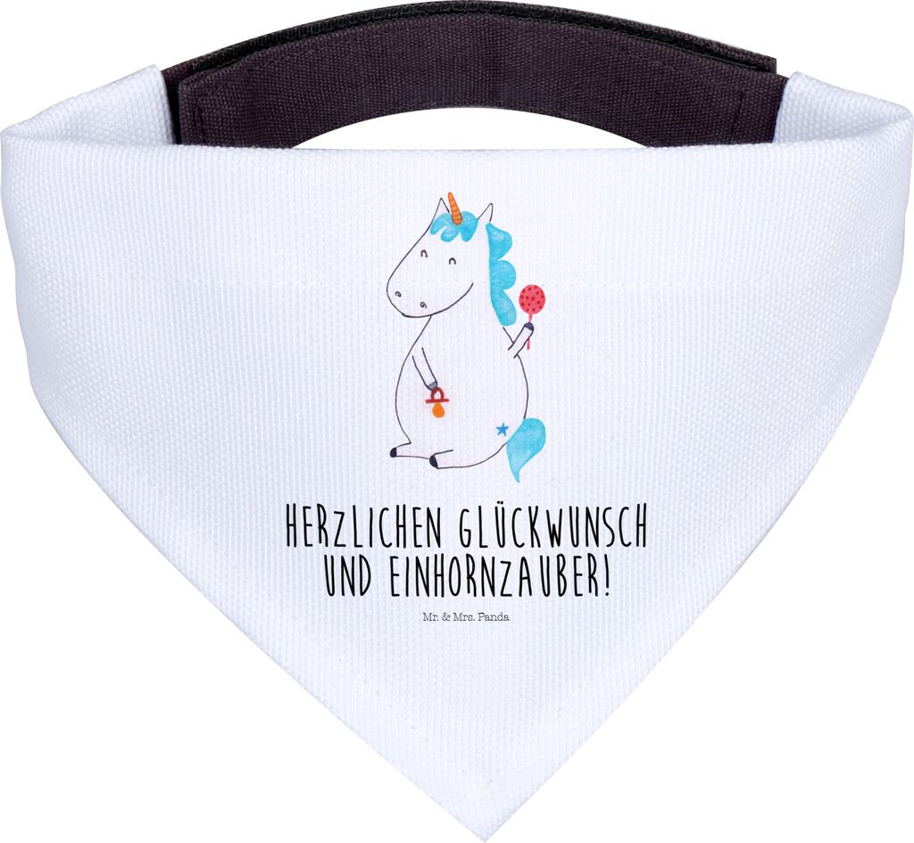 Mr. & Mrs. Panda Hundehalstuch Einhorn Baby - Weiß - Geschenk, Einhörner, Unicorn, Eltern, Hunde-Halstuch, Halstuch, Hund, Geburtstag, Für Hunde...