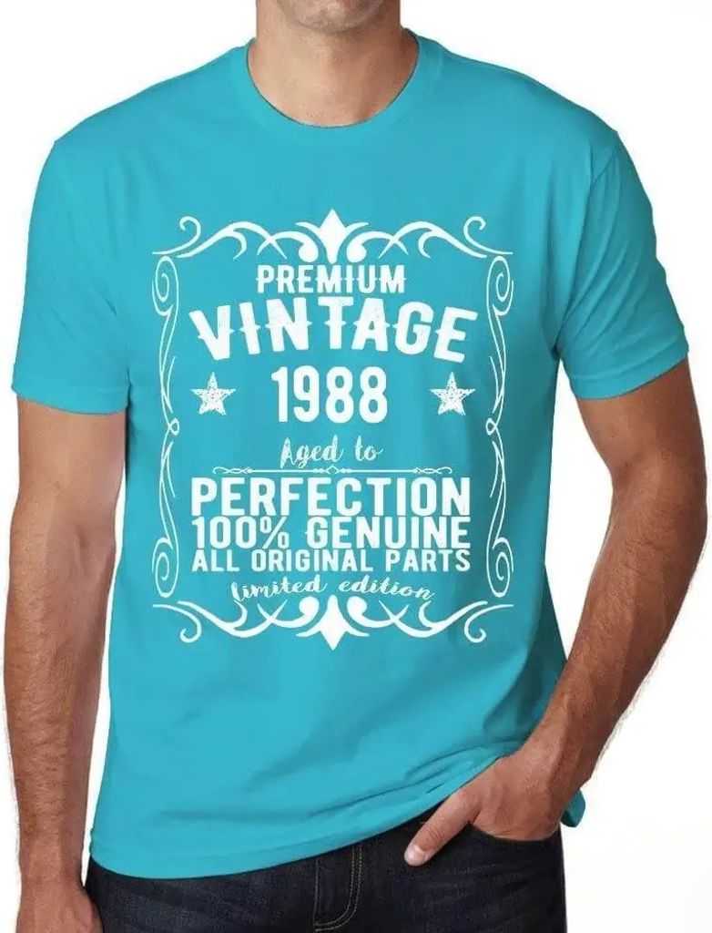 Herren Grafik T-Shirt Alle Originalteile bis zur Perfektion gealtert 1988 – All Original Parts Aged to Perfection 1988 – Geschenk 36. Geburtstag
