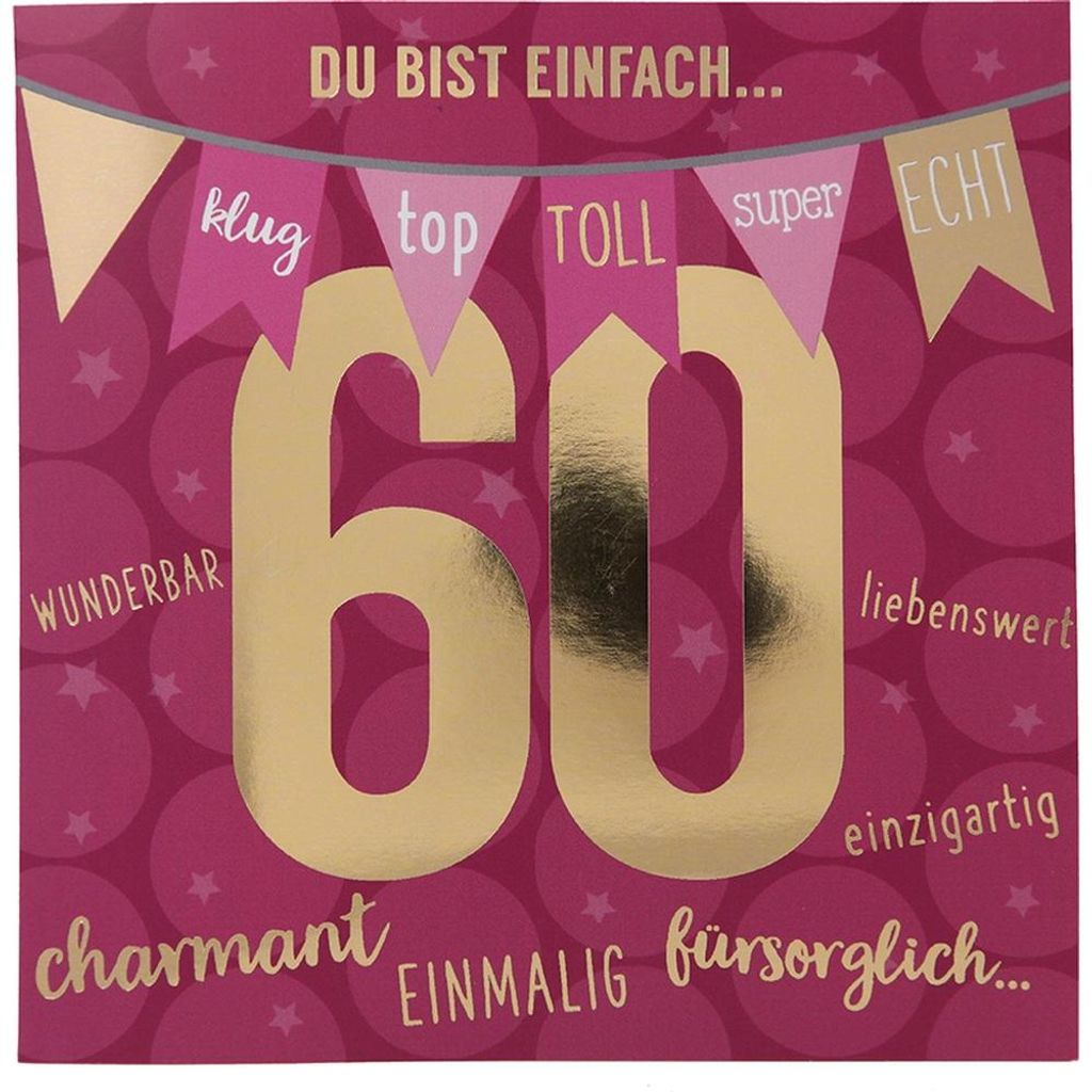 Zahlenkarte zum 60. Geburtstag mit Musik, veredelte Produktbild 