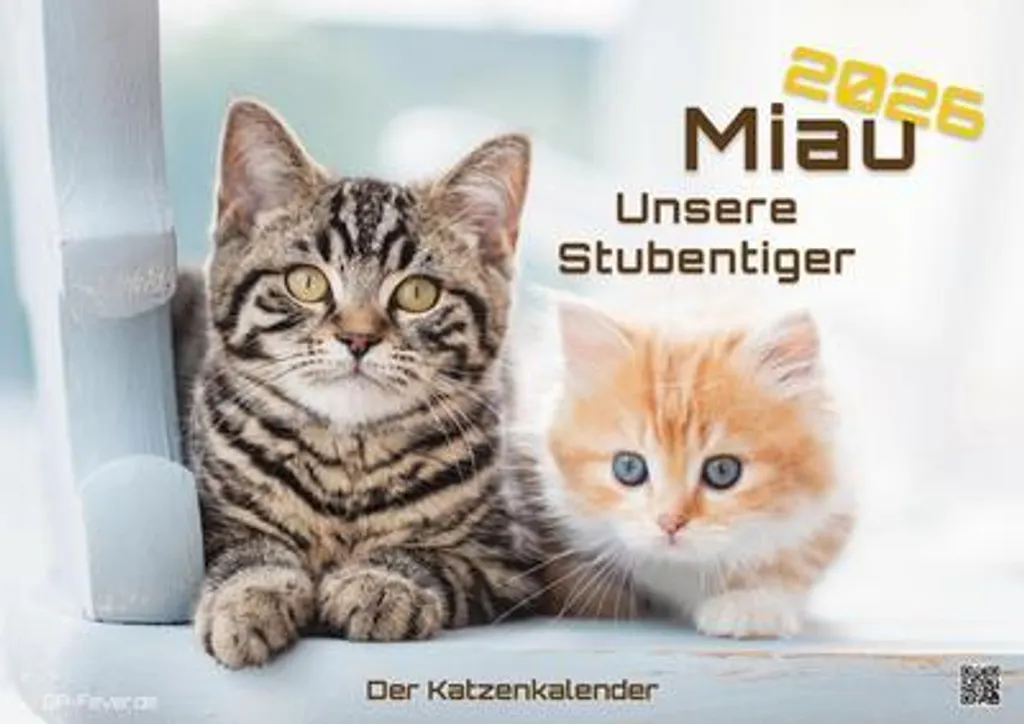 Calendrier 2026 chats d'intérieur Miau - Idéal pour bureau et salon