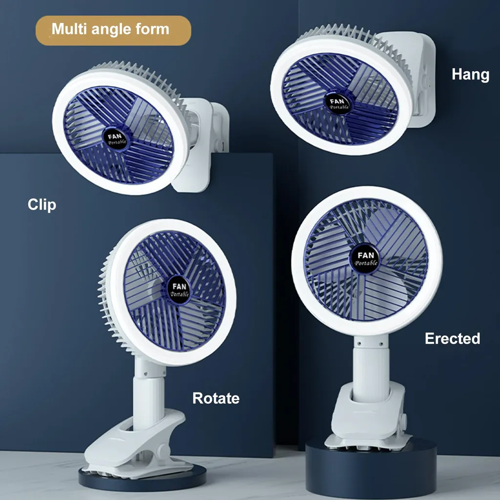 Ventilateur électrique multifonction USB-C portable à clip 4 vitesses - 4