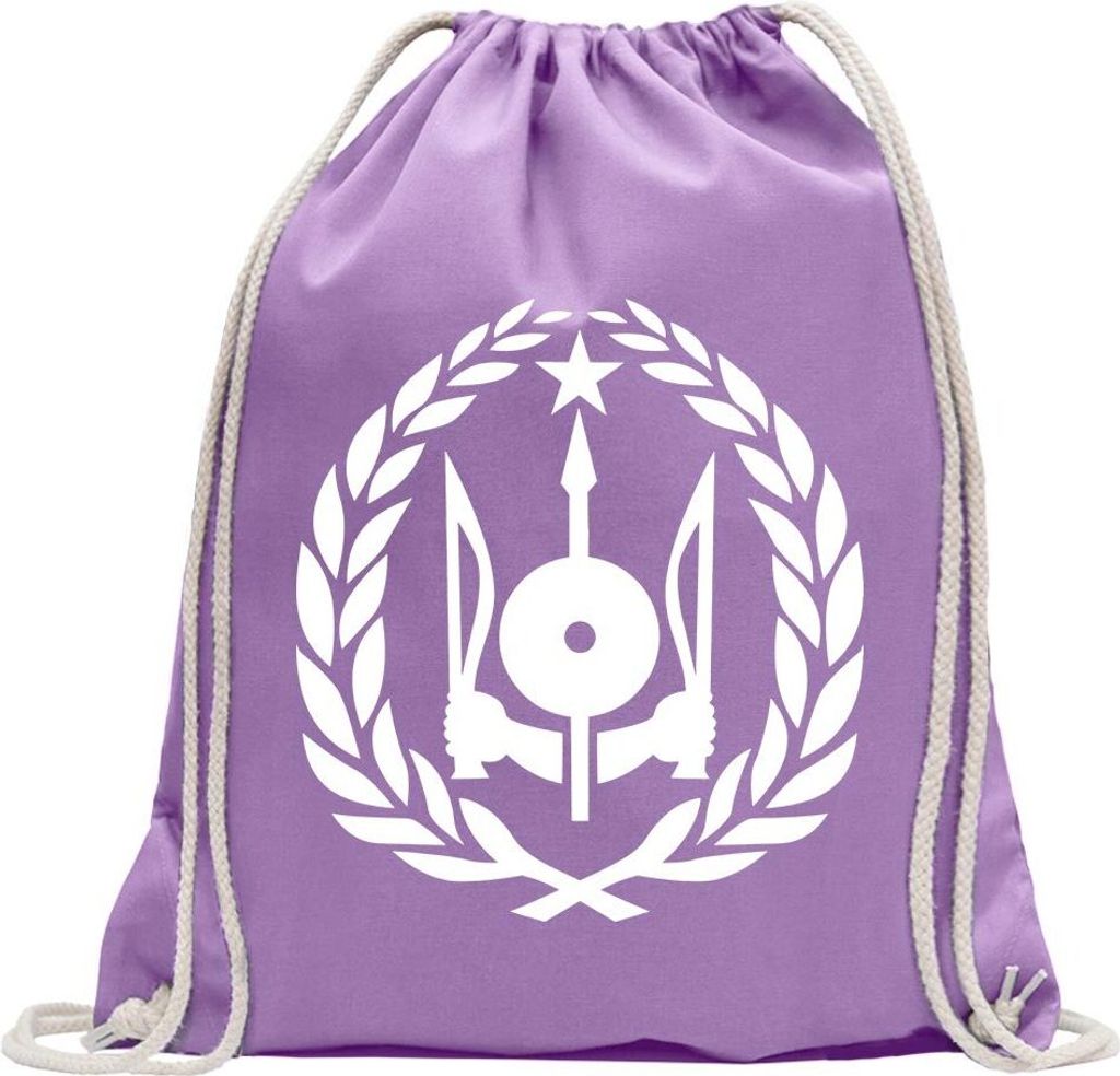 Kiwistar - Turnbeutel - lavendel - Dschibuti Wappen - Fun Rucksack Sport Beutel Gymsack Baumwolle mit Ziehgurt