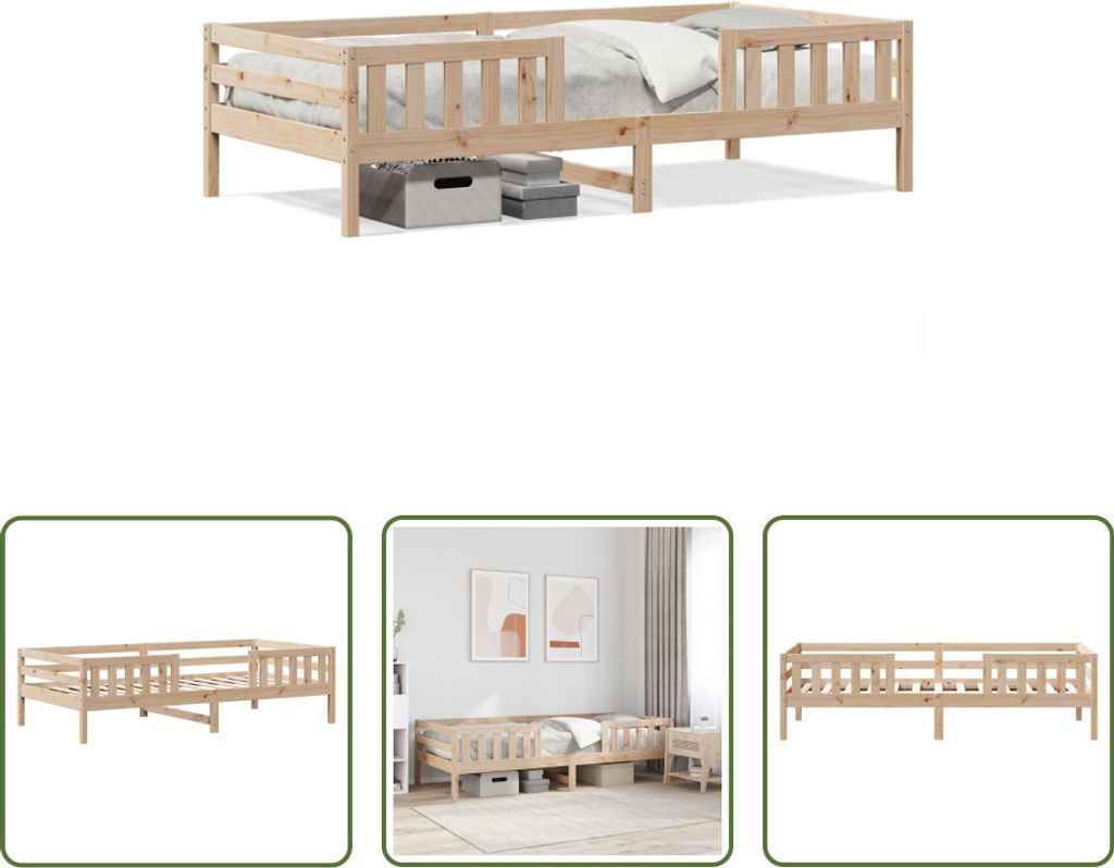 The Living Store Massivholzbett ohne Matratze 80x200 cm Kiefernholz