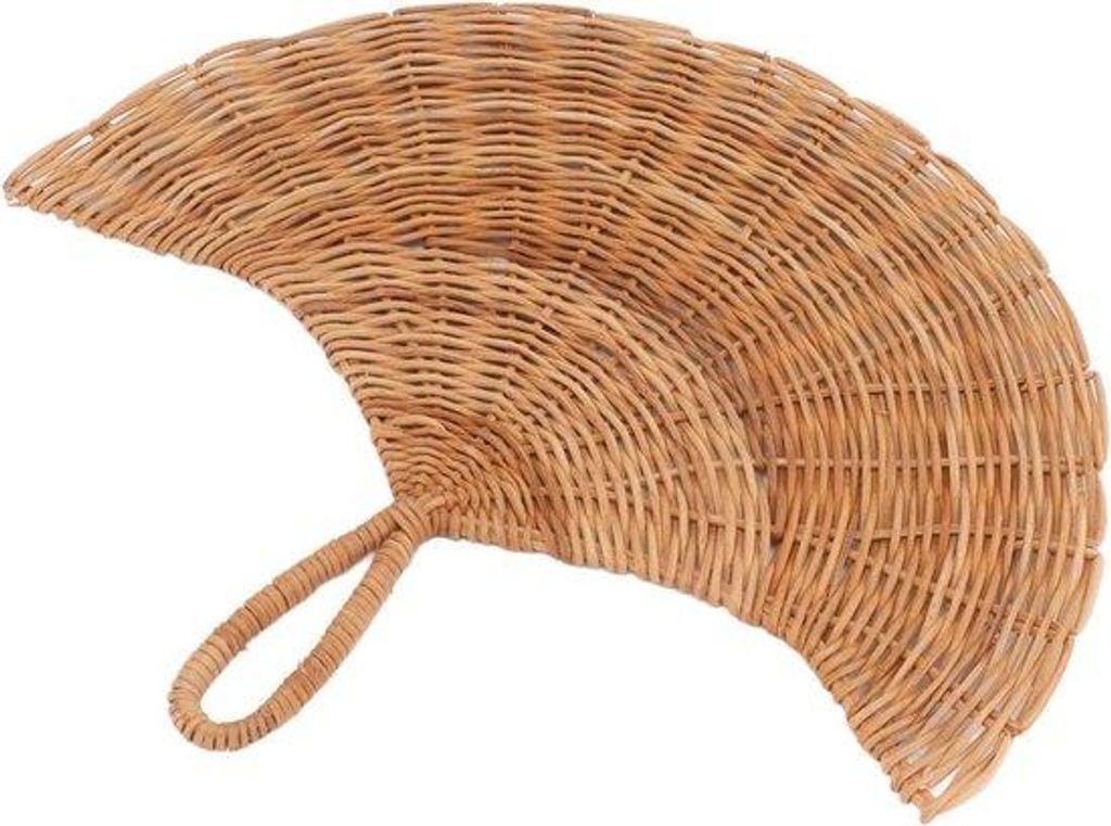 Rotan-Muurlüster - stilvolle geweven rotan waaier für Schlafzimmer - originale Farbe - kompakt - handgefertigt - Wanddekoration