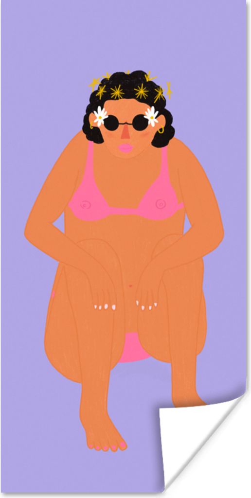 MuchoWow Poster Frau - Bikini - Retro 20x40 cm - Plakat - Foto