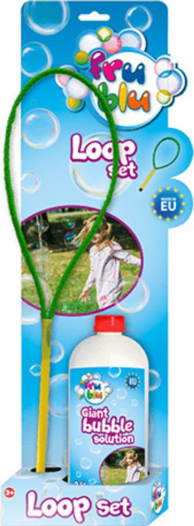 FRU BLU DKF8214 Set with Loop String and Liquid 500ml Soap Bubbles, Multicolored