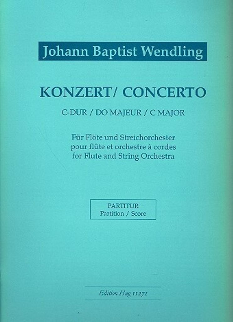 Konzert C-Dur für Flöte und Streichorchester Partitur