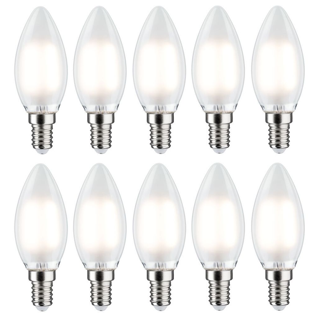 10 x Paulmann LED Filament Kerzen 5W = 40W E14 matt 470lm neutralweiß 4000K DIMMBAR