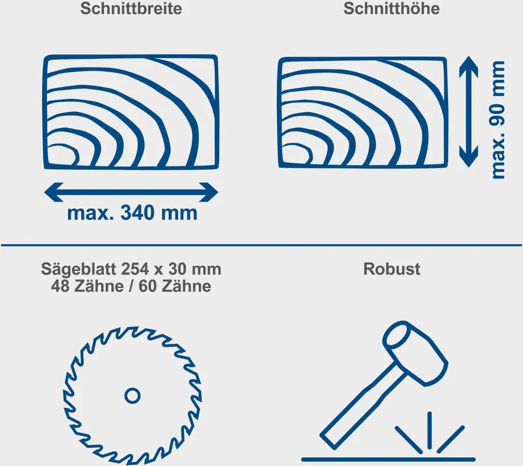 Scie à onglets avec laser Scheppach HM254SPX | Capacité de coupe 340mm - 7