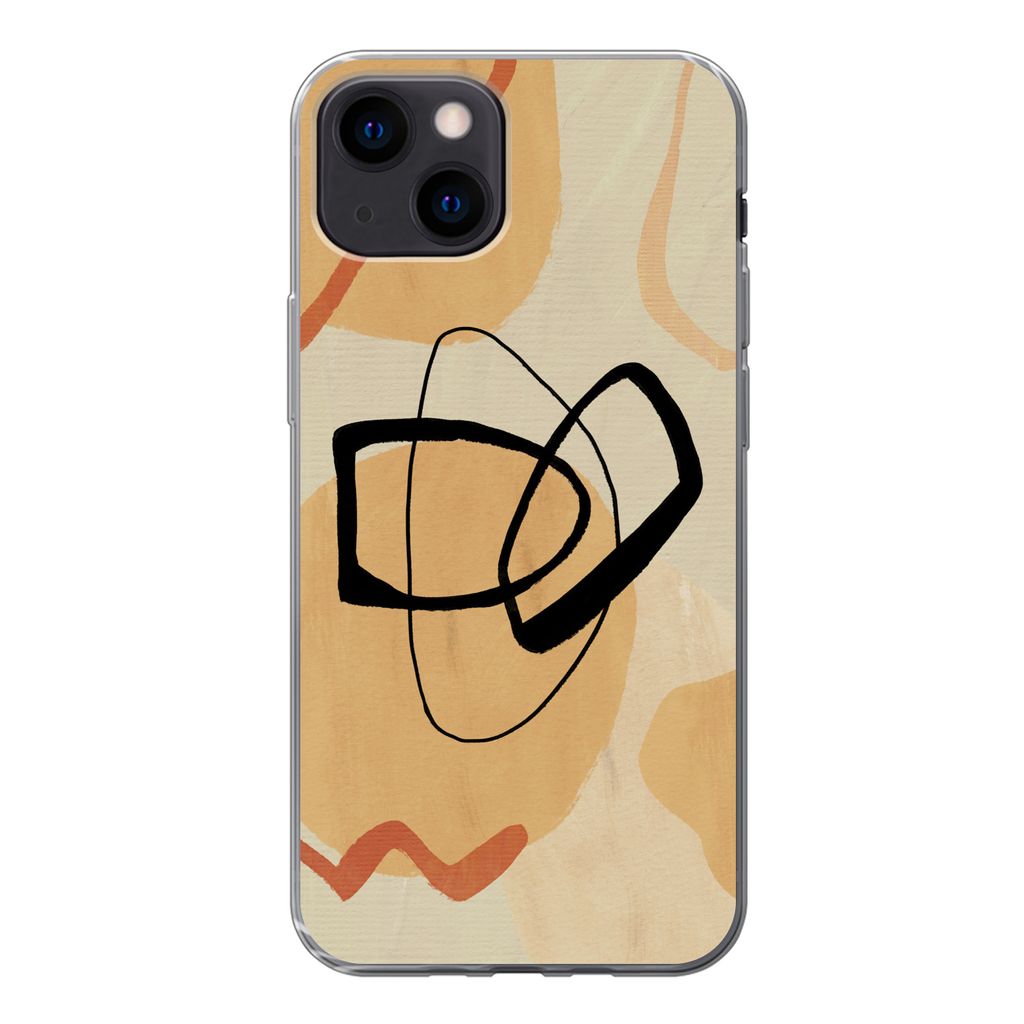 MuchoWow Handyhülle Schutzhülle Hülle für iPhone 13 mini Kunst - Geometrische Formen - Abstrakt Silikon Softcase Handy Hülle - Softcase