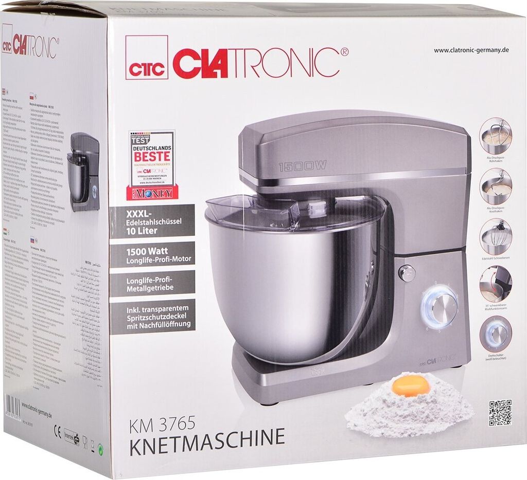 Clatronic KM 3765 robot kuchenny 1500 W 10 l Stal Zdjęcie produktu 19