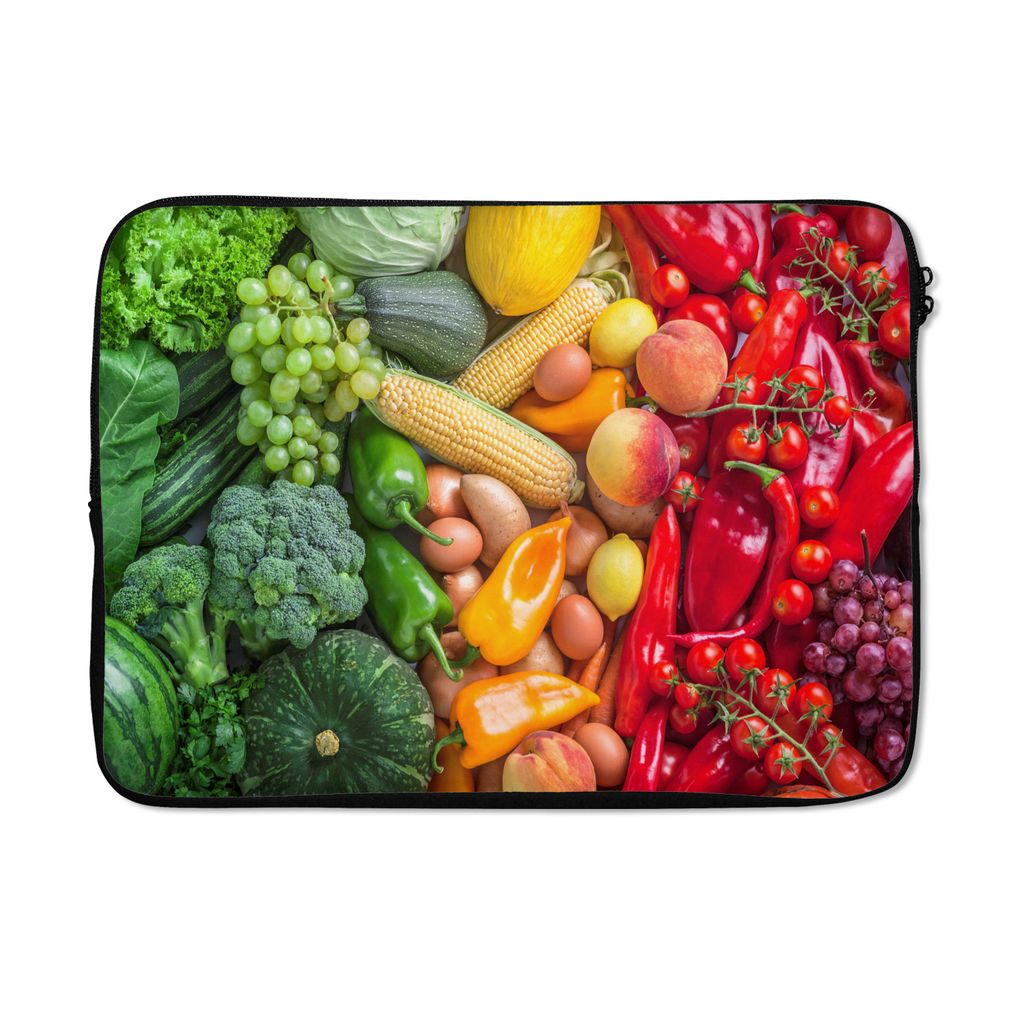 MuchoWow Laptop Hülle 14 ZollObst - Gemüse - Regenbogen Laptoptasche - Laptoptasche - Stoßsicher - Schutzhaube