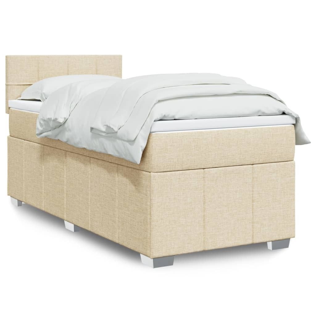 Maison Exclusive - Boxspringbett mit Matratze Creme 80x200 cm Stoff