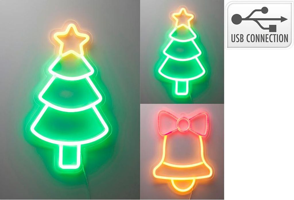 Weihnachtsfigur aus Neon, 4 verschiedene Modelle