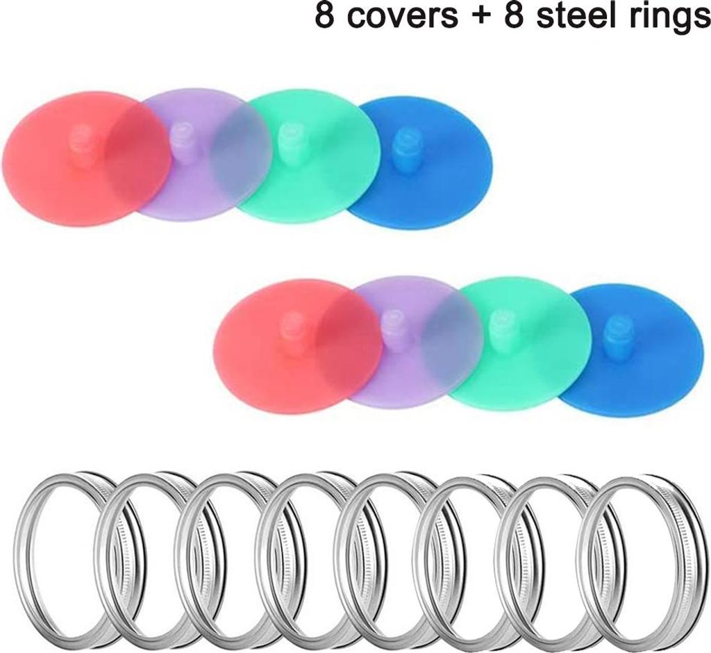 Silikondeckel für Gläser, wasserloser Gärdeckel mit Luftschleuse für Weithalsgläser, Gärdeckel in Lebensmittelqualität für Sauerkraut, Kimc...