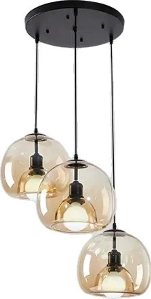 Plafonnier moderne à éclairage polyvalent 3 lampes finition Cognac - 2