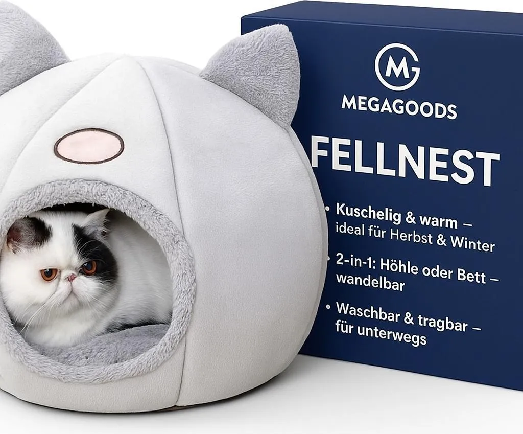 Nid douillet pour chat et petit chien - Panier grotte polaire gris XL