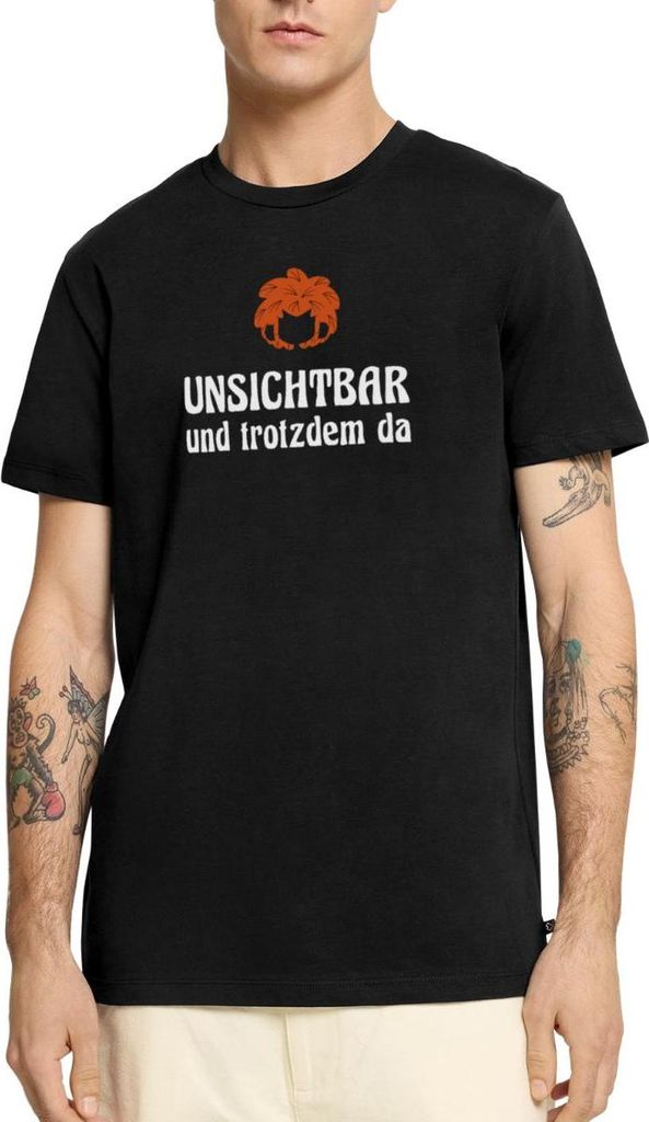 Spreadshirt Pumuckl Mit Spruch Unsichtbar Und Trotzdem Da Männer Premium T-Shirt, 3XL, Schwarz