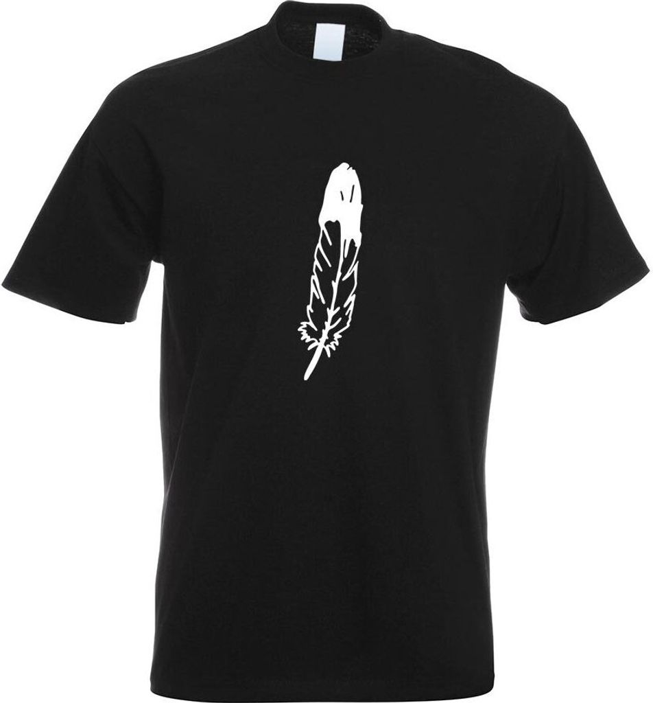 Kiwistar - T-Shirt - schwarz - Feder Feather Vogel Bird Motiv Bedruckt Funshirt Design Print - mit Motiv Bedruckt - Funshirt Design - Sport - Freiz...