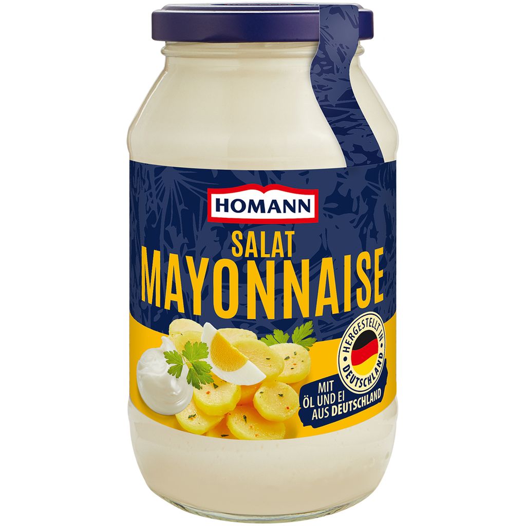 A jar of Homann Salat Mayonnaise.