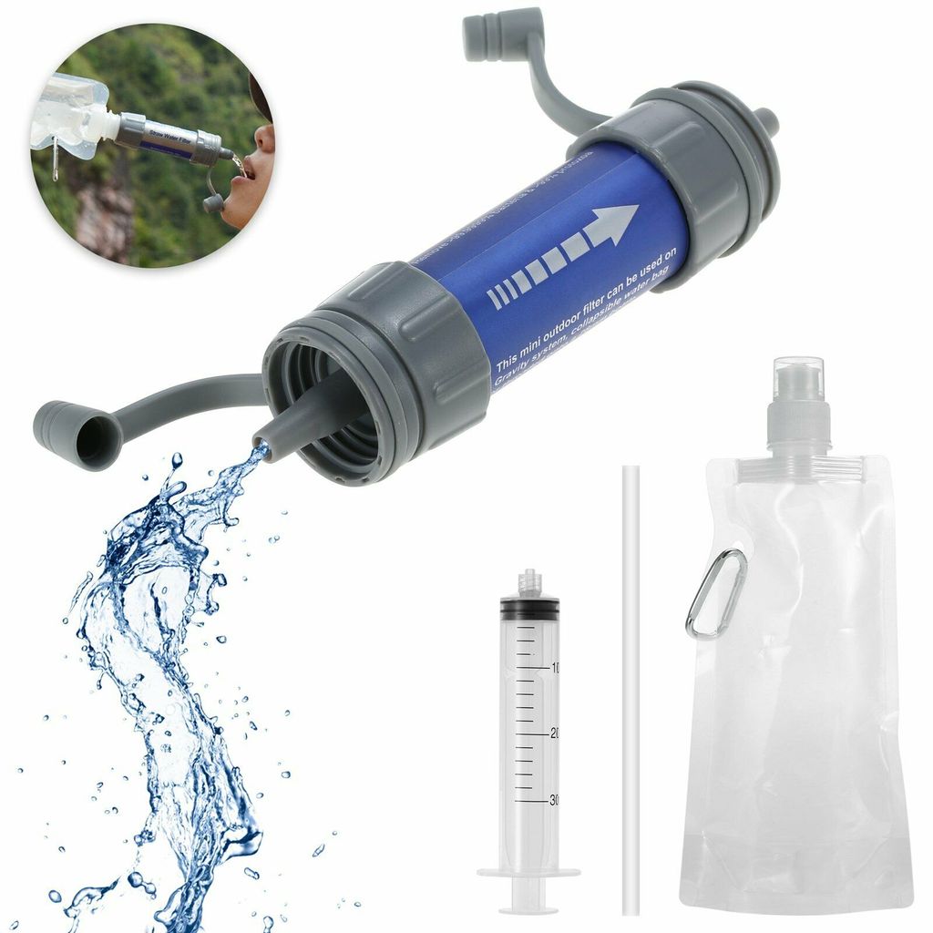 Tragbar Outdoor Wasserfilter Stroh Trinkwasser Survival Wasseraufbereitung DE ! 