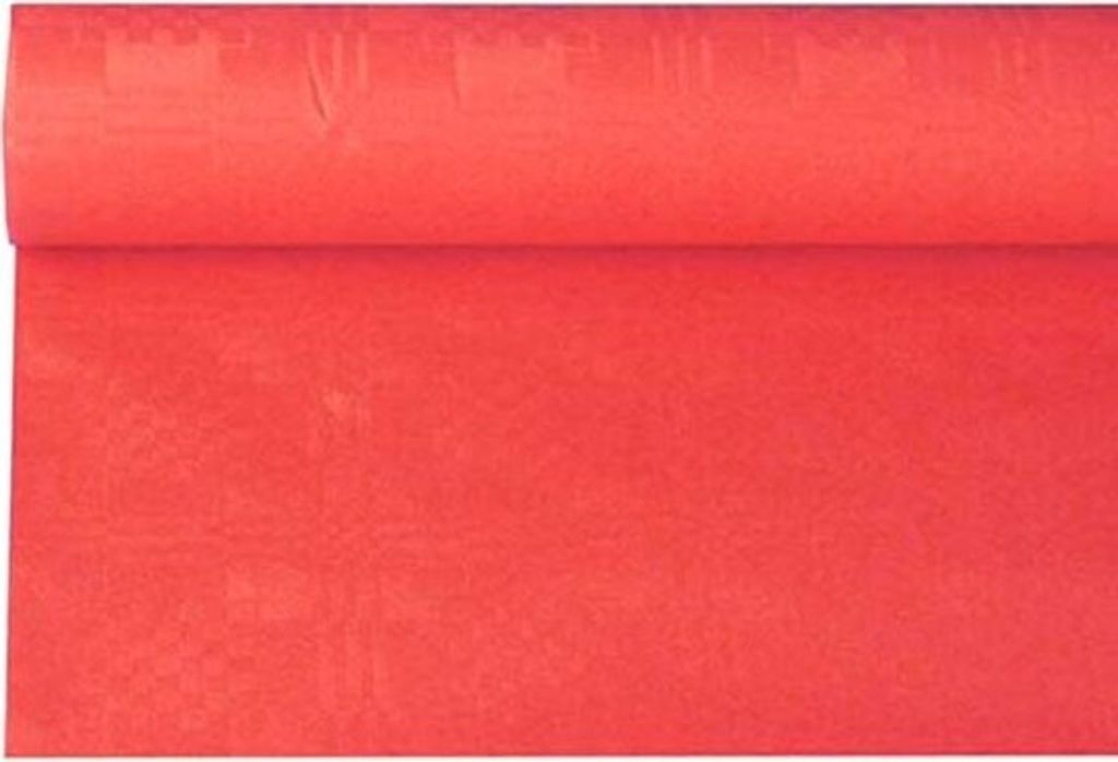 Papstar Papiertischtuch mit Damastprägung 6 m x 1,2 m rot Produktbild 