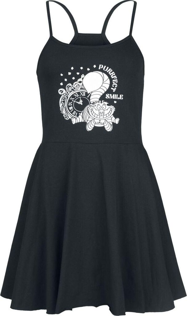 Alice im Wunderland Kurzes Kleid Damen Grinsekatze - Purrfect Smile schwarz 3XL