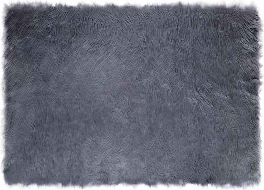 CLORIS Kunstschaffell Teppich Anthrazit 120 x 170 cm Polyester - Designerteppiche 42021592
