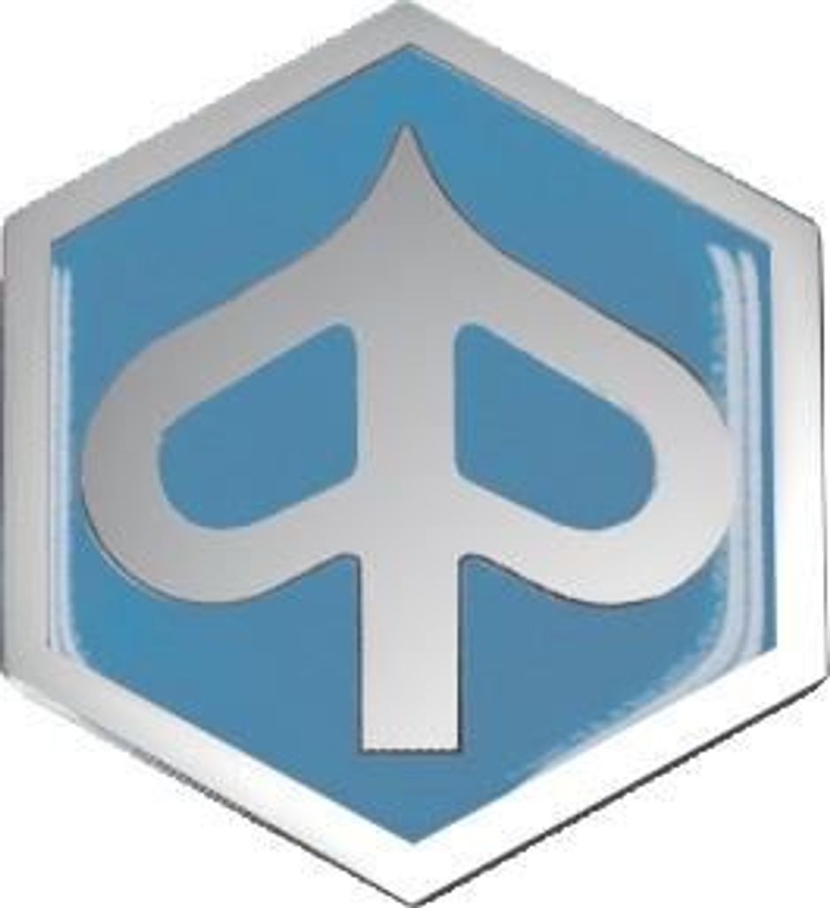 Piaggio Logo Emblem Plakette blau/grau, 6-eckig, 32 mm Zdjęcie produktu 