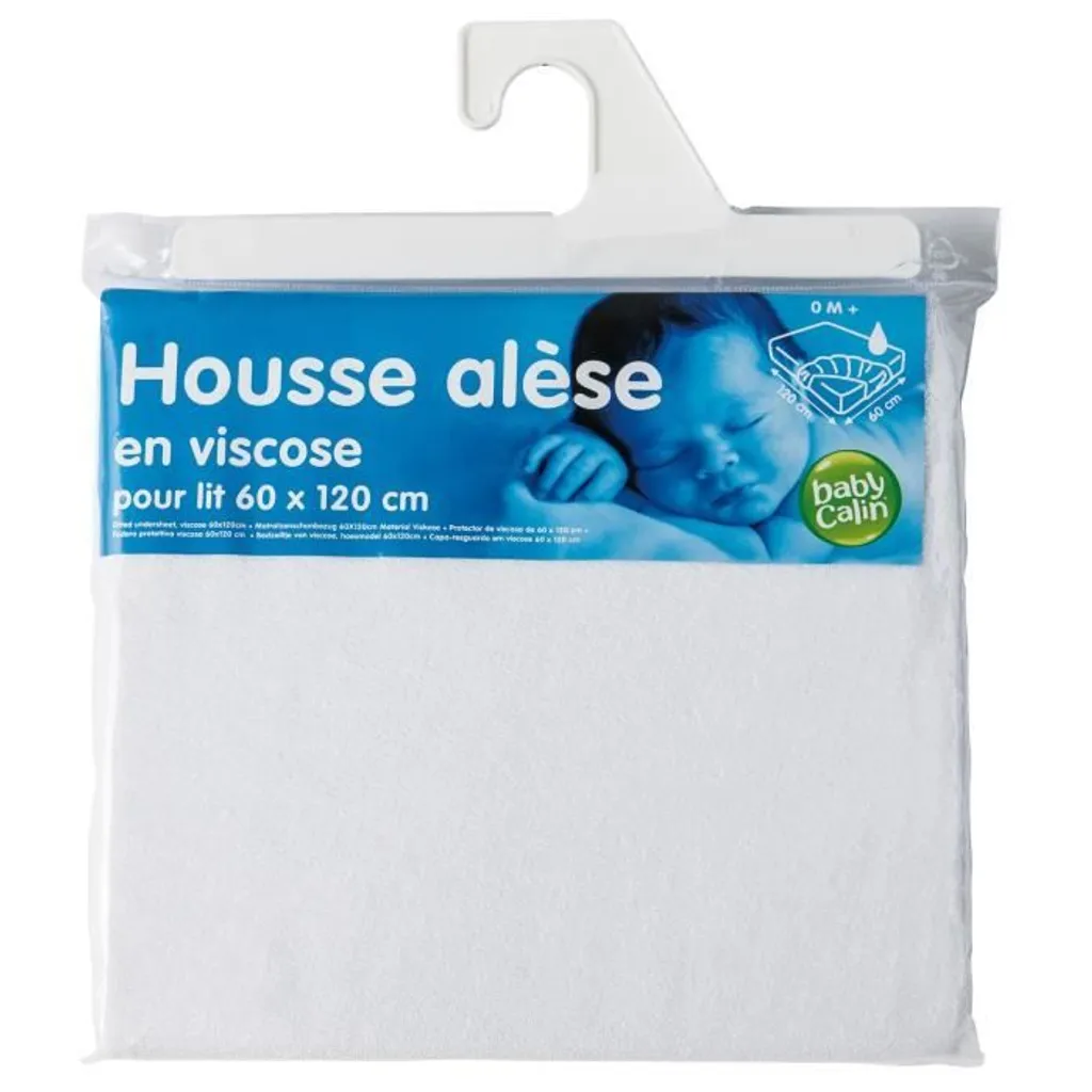 Alèse matelas 60x120 anti-transpiration en éponge de bambou