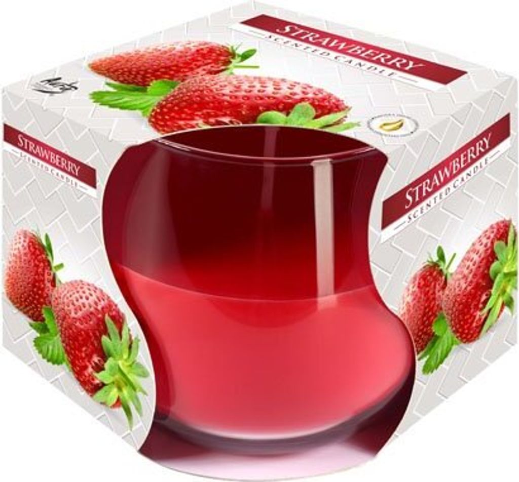 Ct Scented Candle Glass Strawberry-redd8xh7cm (6er Set)