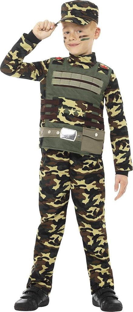 Camouflage Kostüm für Kinder Kindergröße: S