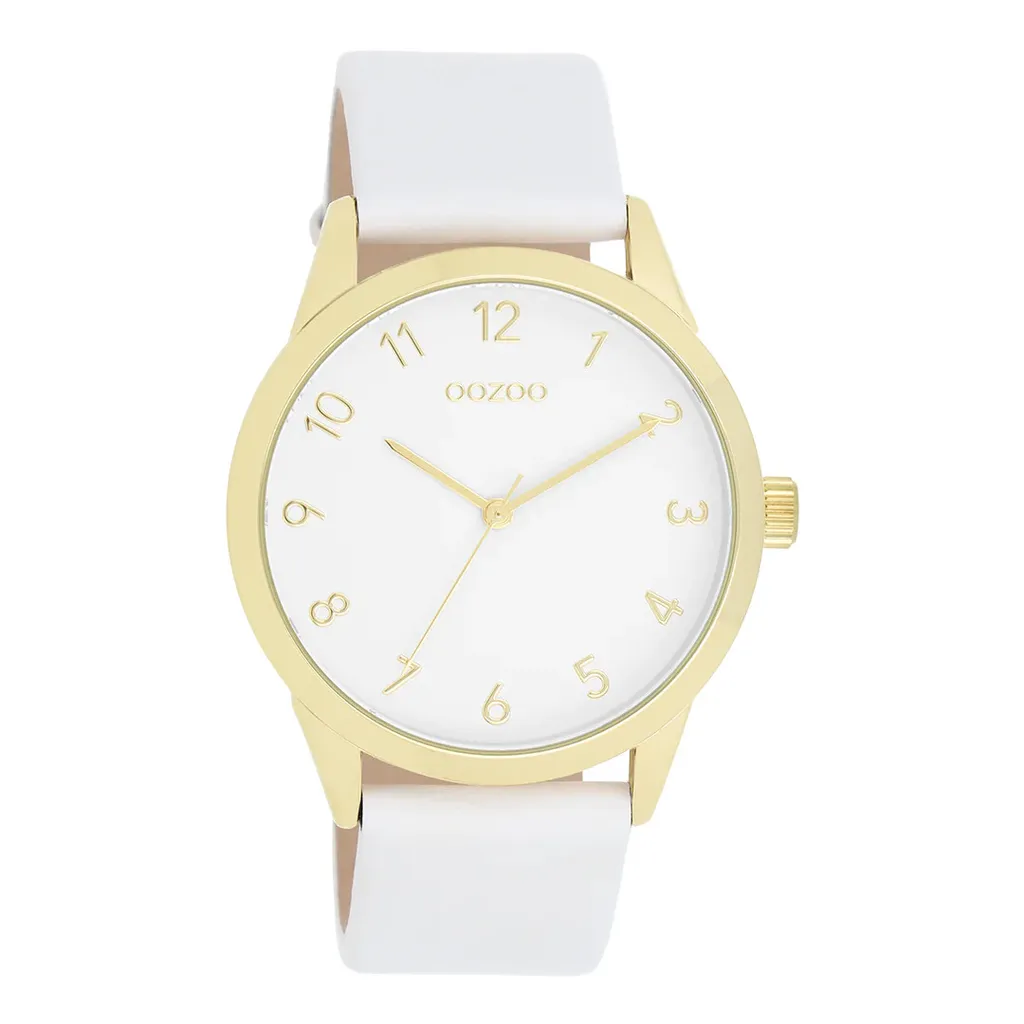 Oozoo Orologio Donna UOC11325 Pelle Bianca | Elegante Quarzo Analogico