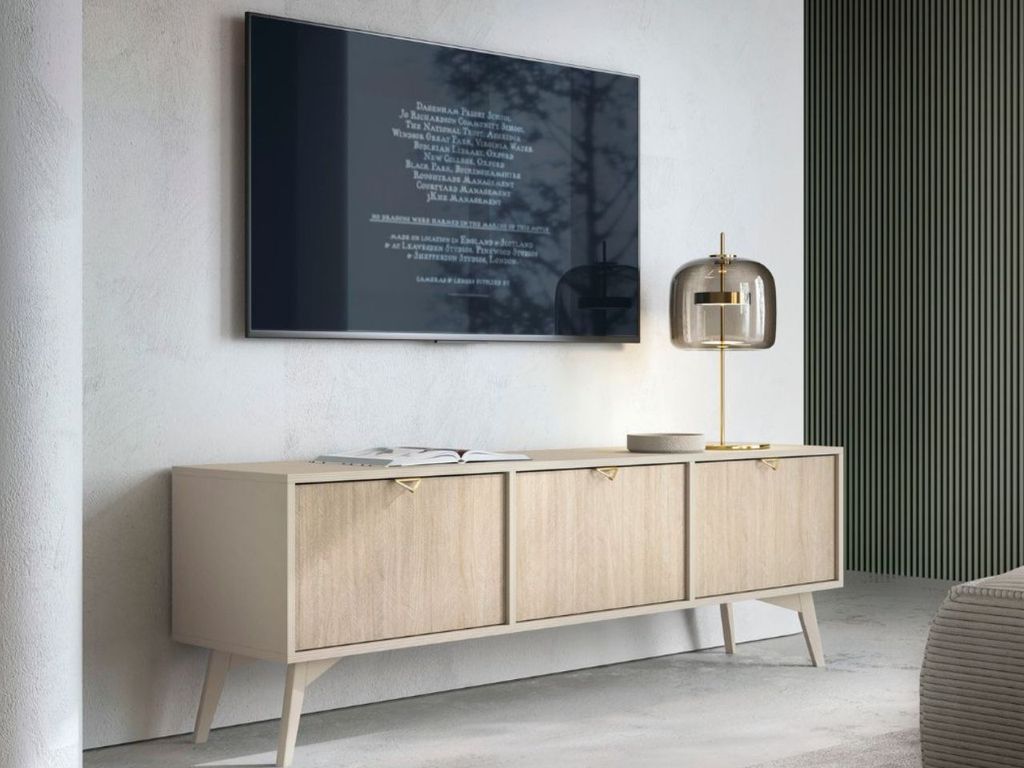GrainGold TV-Schrank Modena - RTV-Schrank, RTV-Tisch, Lowboard, Wohnwand Modern - TV-Schrank Beige