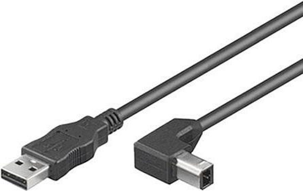 MicroConnect USB2.0 AB Kabel 1m, USBAB1ANGLED