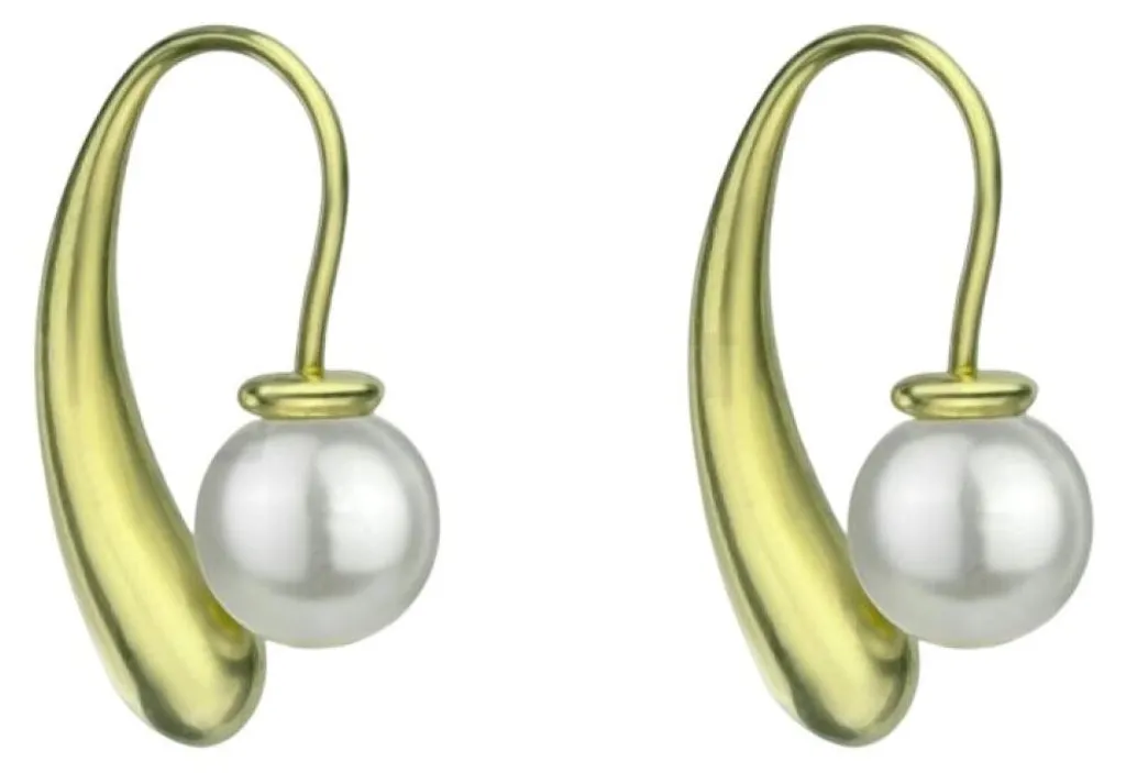 Boucles d'oreilles perles pour femme en plaqué or - Style Classique