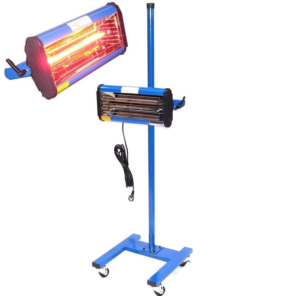 1x 1000W IR Infrarotstrahler 55180 + 1x Fahrwagen Lacktrockner Heizstrahler Smart Spot
