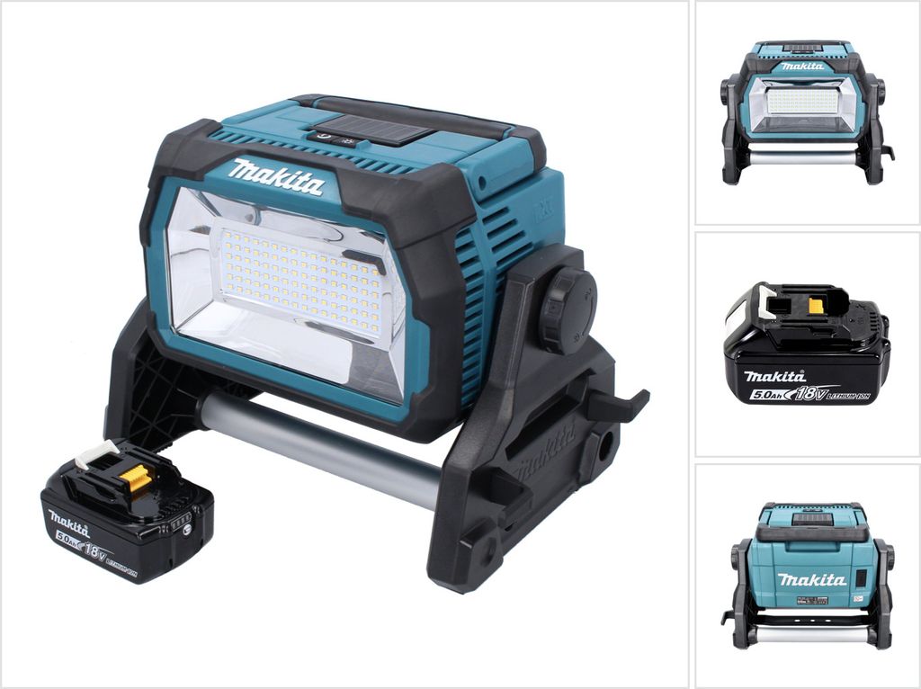 Makita DML 809 T1 Akku LED Baustrahler 18 V 10000 lm + 1x Akku 5,0 Ah - ohne Ladegerät
