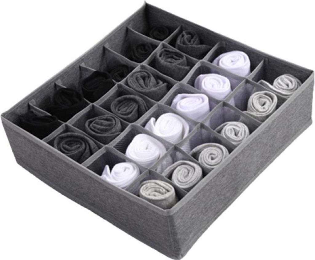 Schubladen- und Kleiderorganizer-System – faltbar und waschbar, für Kleiderschrank, Schlafzimmer oder Kommode, 14-teilig, Grau