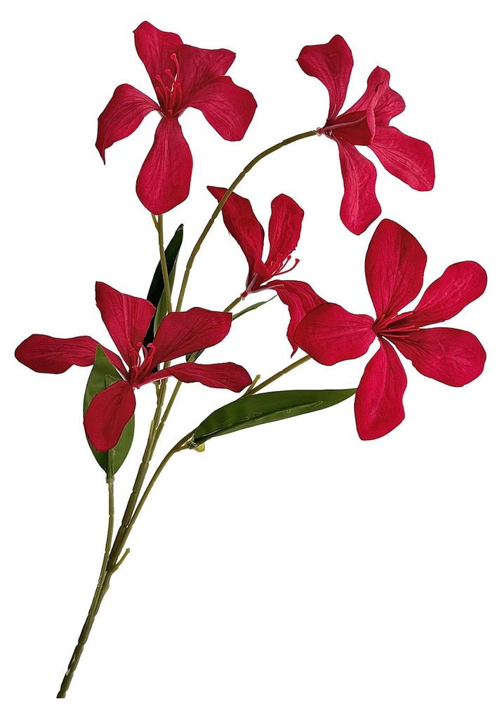 4 künstliche Renanthera-Blumen, 74 cm langer Stiel, künstliche Orchidee mit 5 künstlichen Seidenblütenköpfen für Vasenarrangements, Tischdeko...