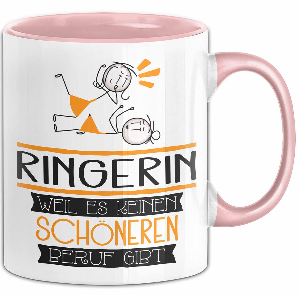 Ringerin Weil Es Keinen Schöneren Beruf Gibt Tasse Geschenk für Eine Ringerin Lustig (Rosa)