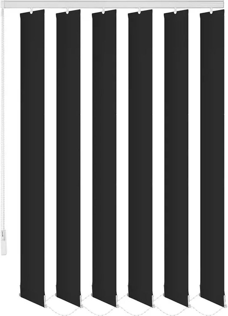 Lamellenvorhang Schiebevorhang fertiges Komplettsystem (schwarz, 220x180 cm)