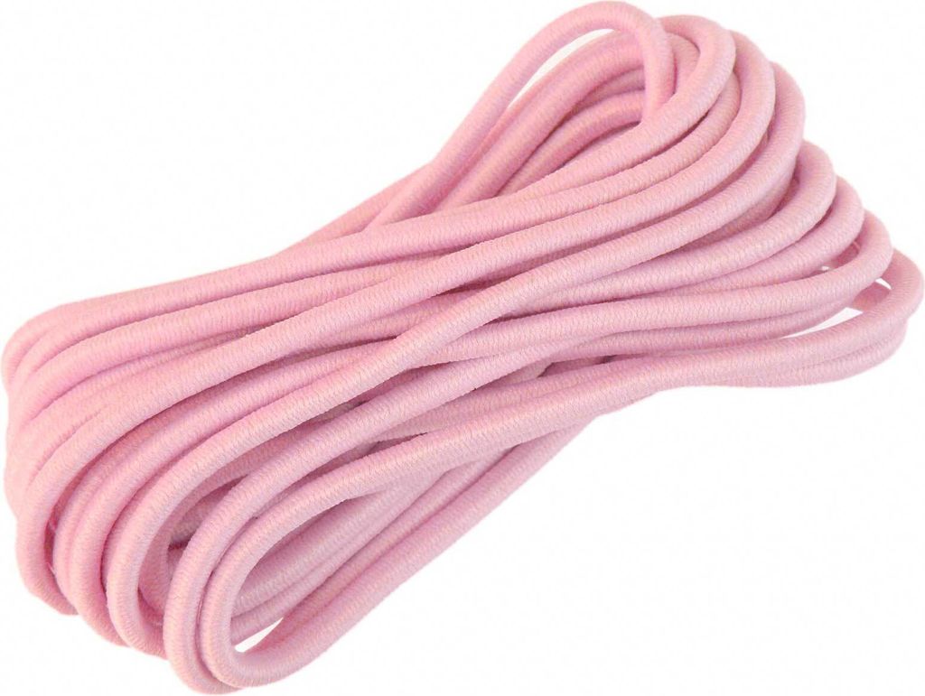 3m Gummikordel 3mm Gummiband Gummischnur Hutgummi Rundgummi f. Bekleidung uvm., Farbe:babyrosa