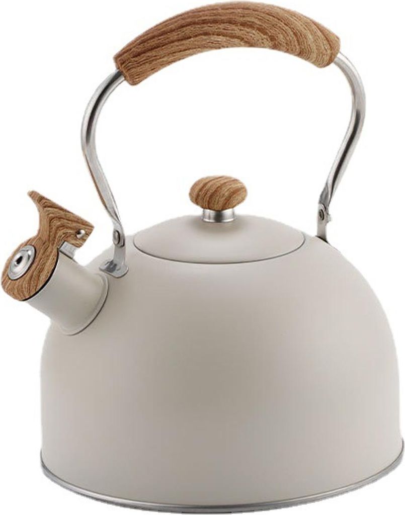Pfeifender Teekessel – Retro-Edelstahl-Teekessel mit 2,5 l Fassungsvermögen | Teekessel für Herdplatten mit hitzebeständigem Griff, geeignet f...
